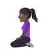 🧎🏿‍♀️ woman kneeling: dark skin tone display on JoyPixels